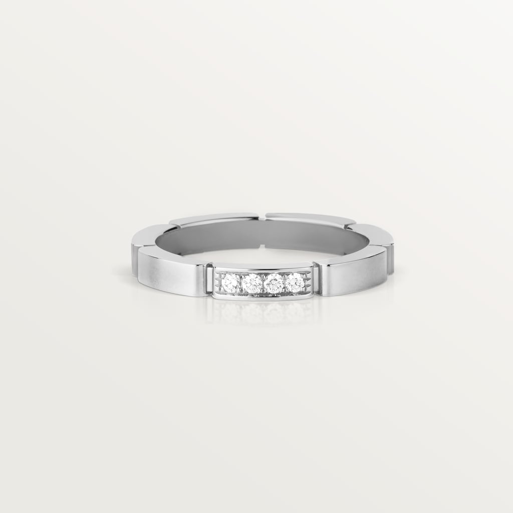Maillon Panthère wedding ring, 4 diamondsWhite gold, diamonds