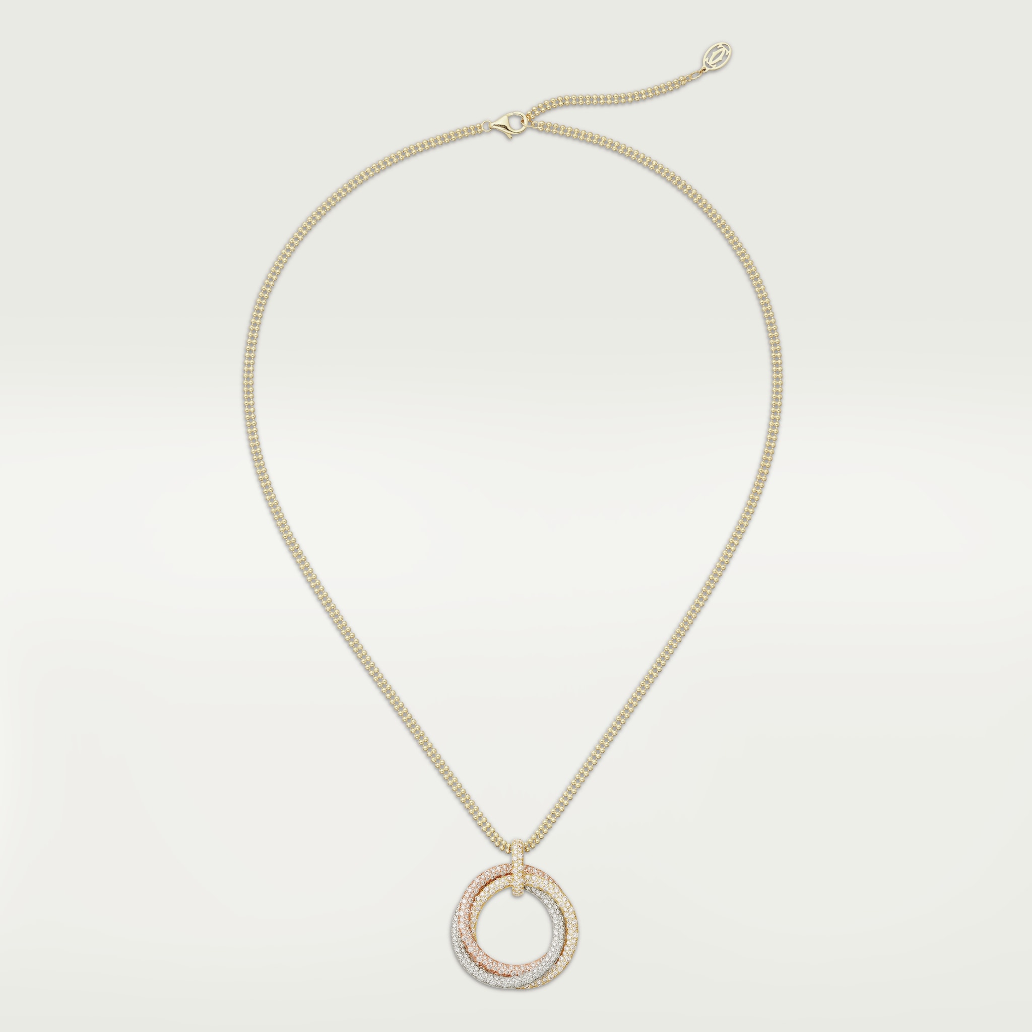 Trinity pendant, large model, pavedWhite gold, yellow gold, rose gold, diamonds